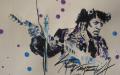 Aquarell / Kohle auf Fotokarton, 50x70, "Jimi Hendrix"